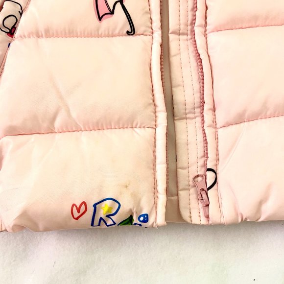 SFERA Cute Pinky 2 Pockets Hooded Sleeveless Puffed Jacket for Girls , size 6-7 - Picture 9 of 12